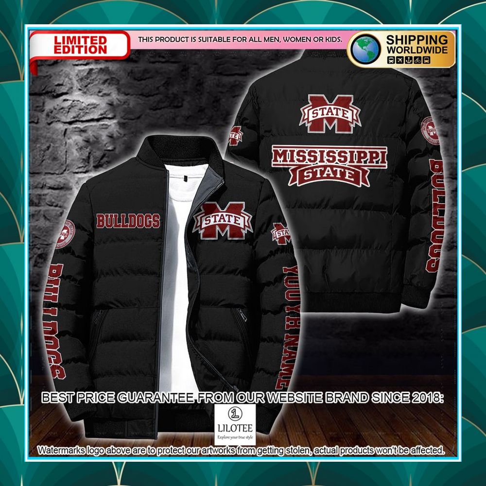personalized ncaa mississippi state bulldogs puffer jacket 2 339