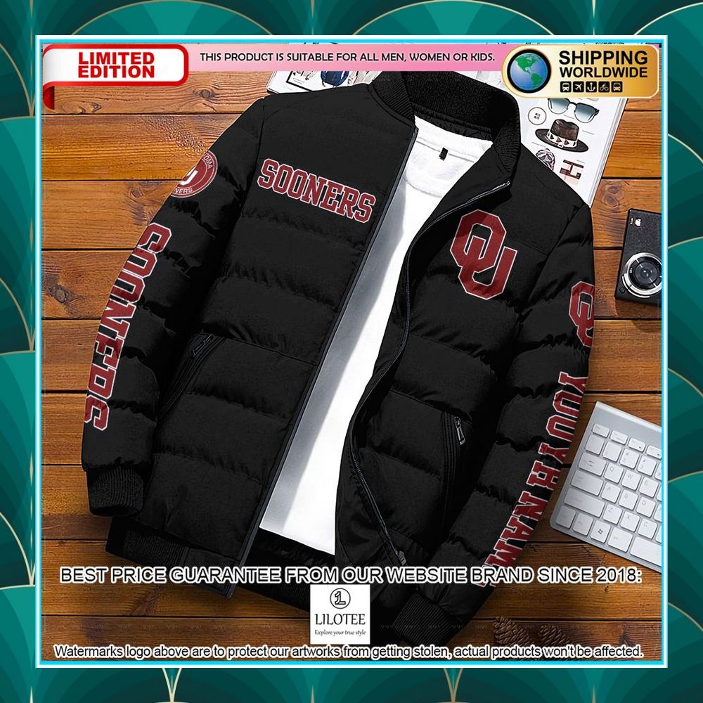 personalized ncaa oklahoma sooners puffer jacket 1 523