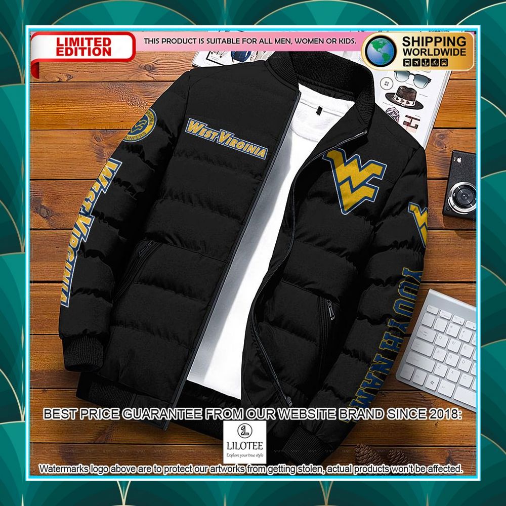 personalized ncaa west virginia mountaineers puffer jacket 1 453