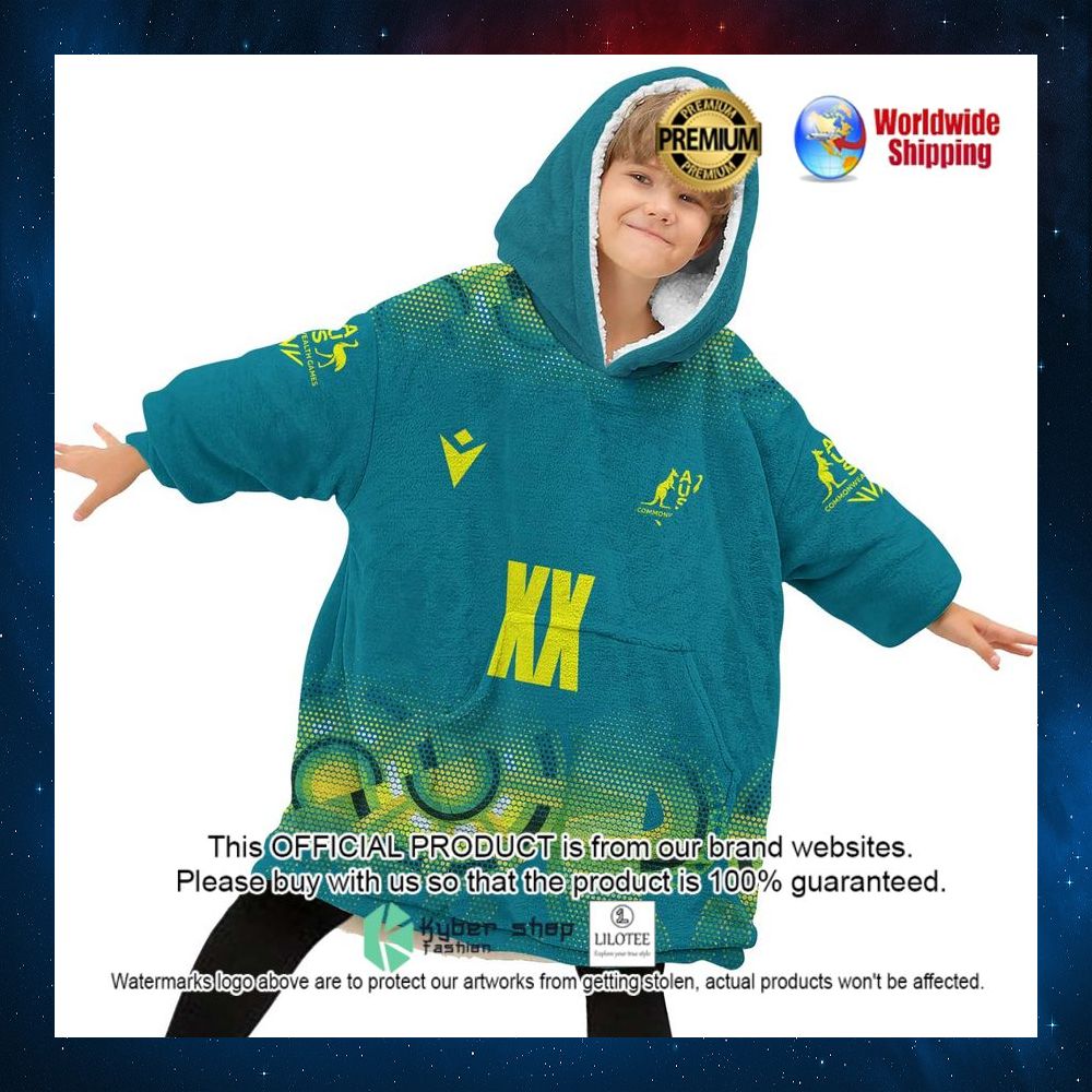 personalized netball au australia diamonds blue hoodie blanket 2 450