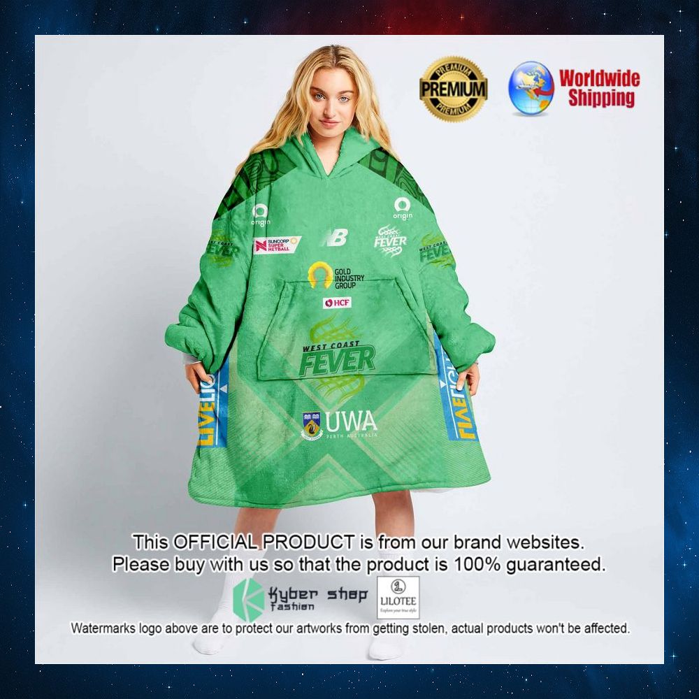 personalized netball au west coast fever hoodie blanket 1 238
