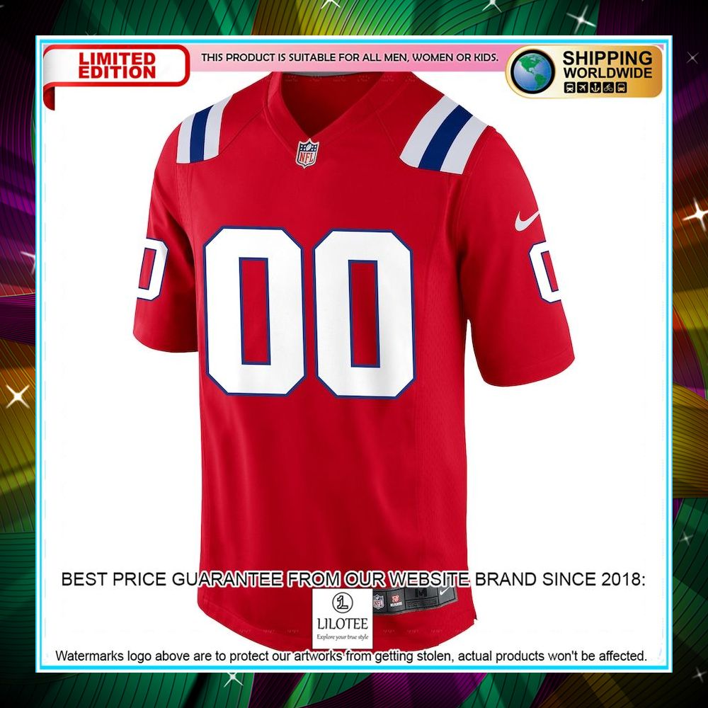 personalized new england patriots alternate red football jersey 2 126