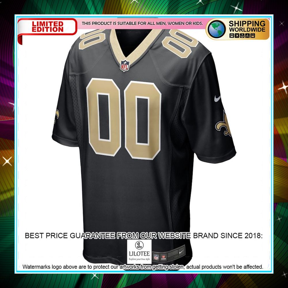 personalized new orleans saints black football jersey 2 767