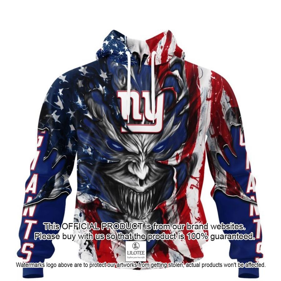 personalized new york giants demon face american flag shirt hoodie 1 724