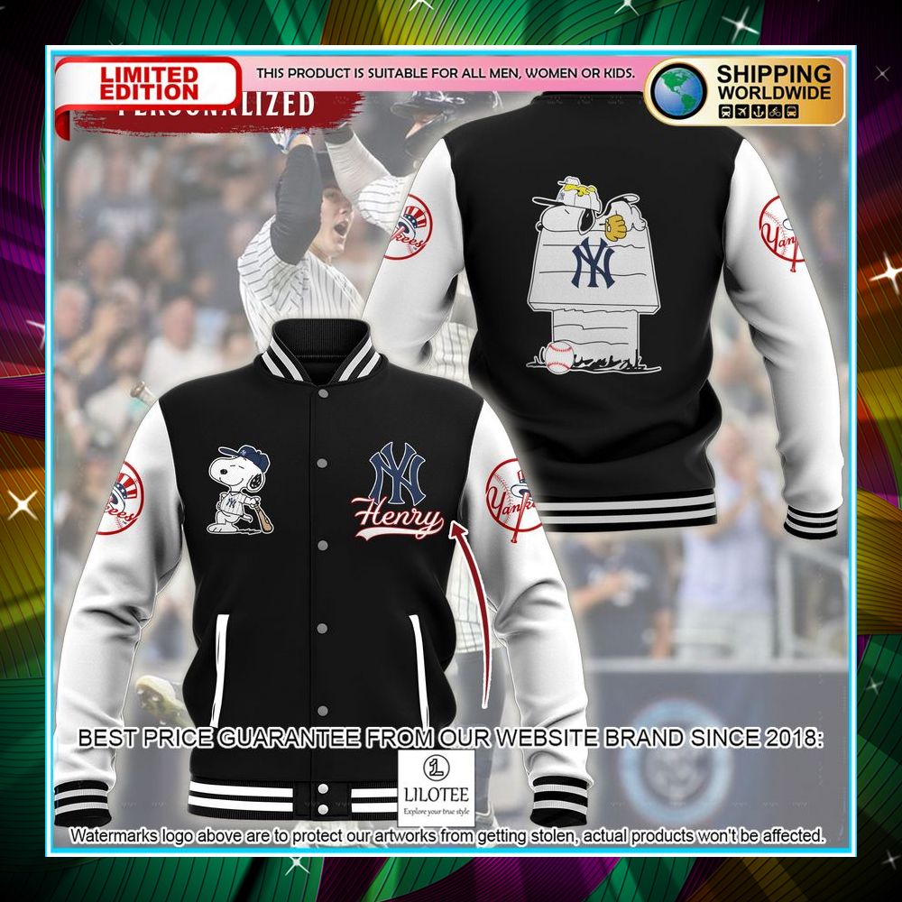 personalized new york yankees snoopy baseball jacket 1 991
