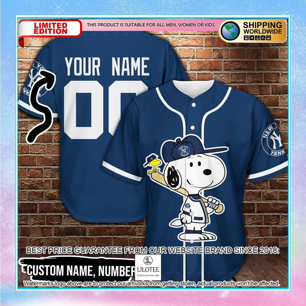 personalized new york yankees snoopy baseball jersey 1 809