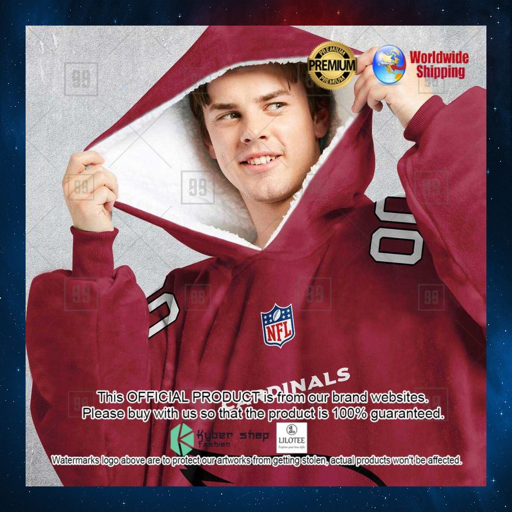 personalized nfl arizona cardinals team hoodie blanket 2 629