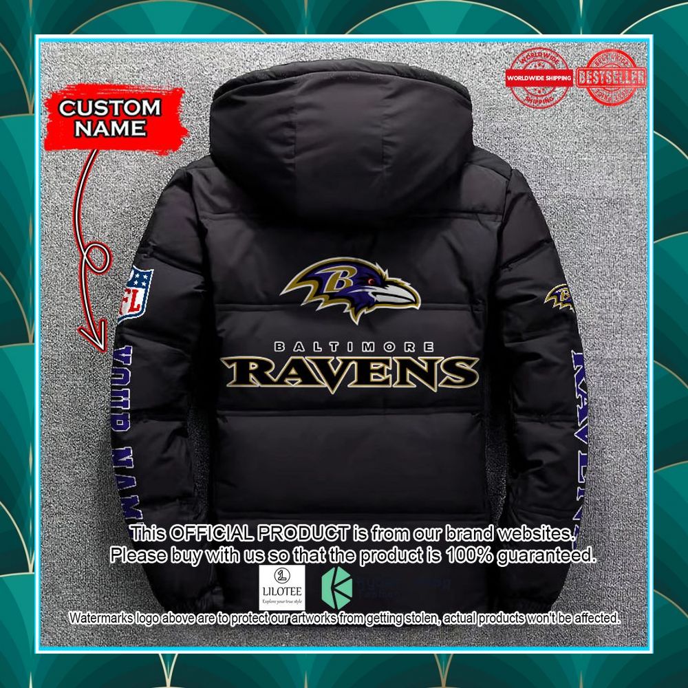 personalized nfl baltimore ravens down jacket 2 16