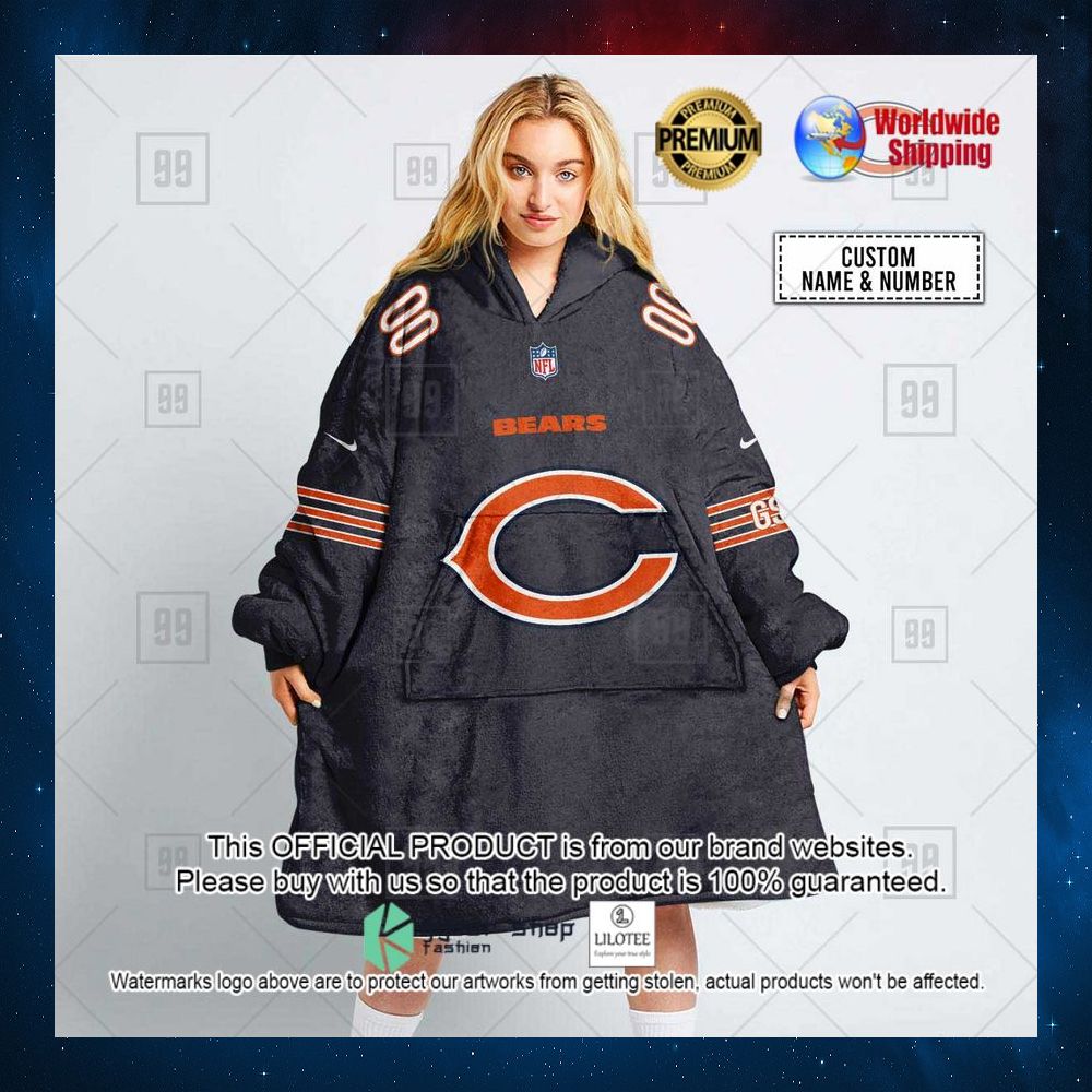 personalized nfl chicago bears team hoodie blanket 1 549
