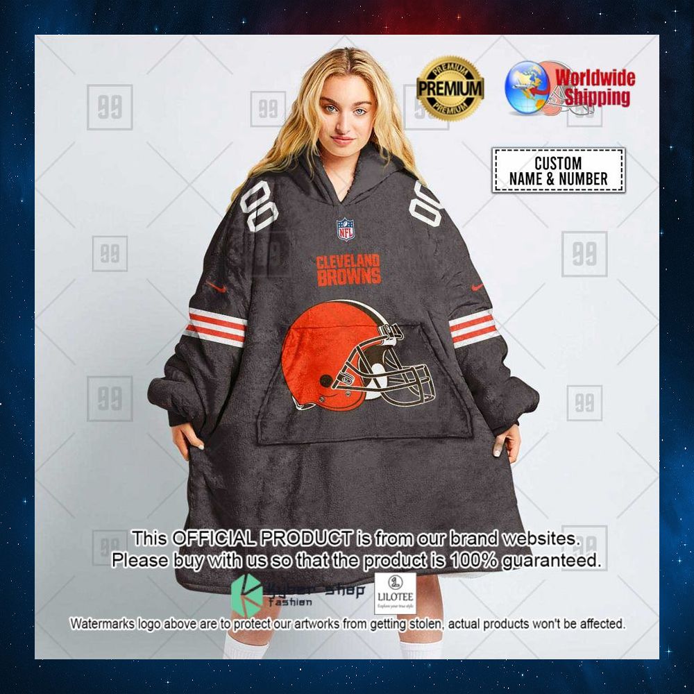 personalized nfl cleveland browns team hoodie blanket 1 912