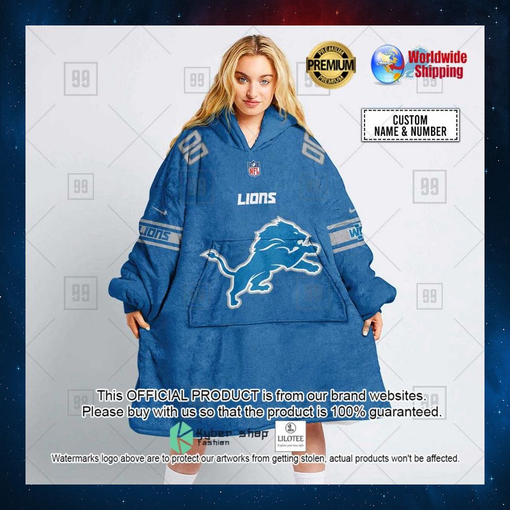 personalized nfl detroit lions hoodie blanket 1 659