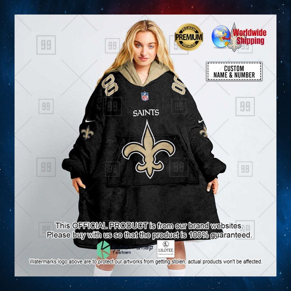personalized nfl new orleans saints team hoodie blanket 1 302