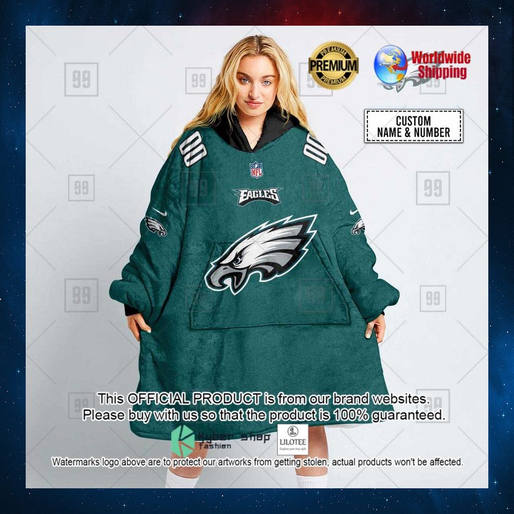 personalized nfl philadelphia eagles style hoodie blanket 1 609