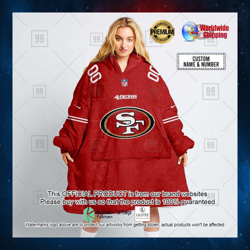 personalized nfl san francisco 49ers hoodie blanket 1 362