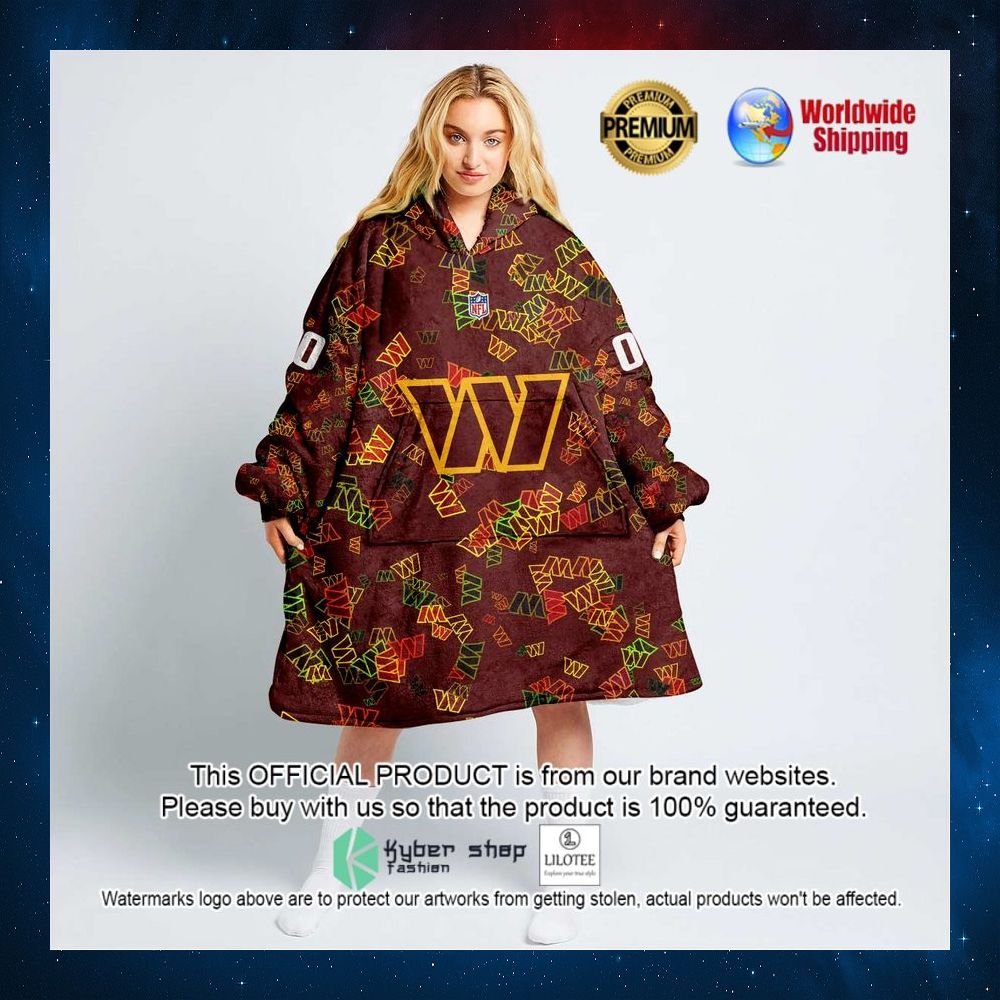 personalized nfl washington commanders hoodie blanket 1 537
