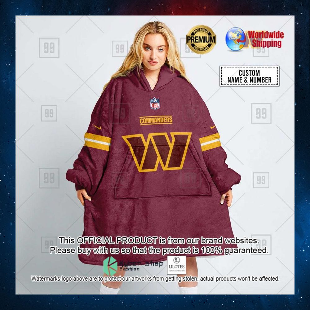 personalized nfl washington commanders team hoodie blanket 1 794