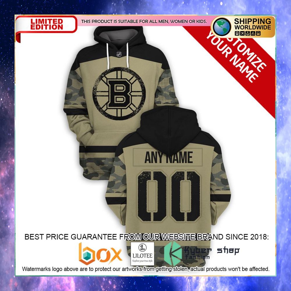 personalized nhl boston bruins military camo hoodie shirt 1 769