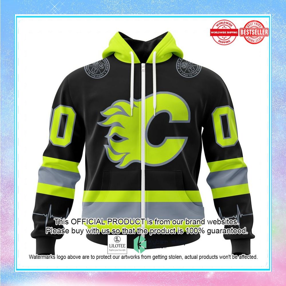 personalized nhl calgary flames firefighter uniforms shirt hoodie 2 943