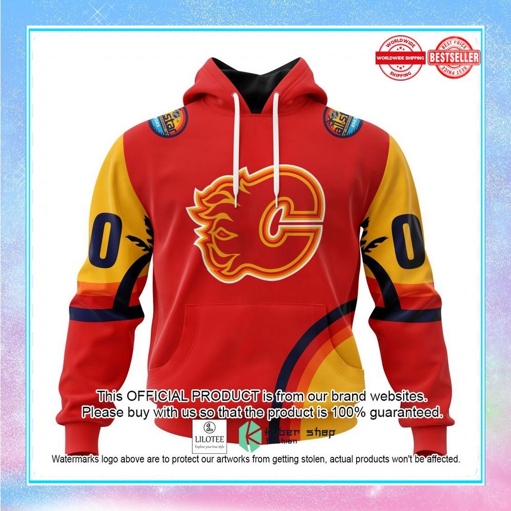personalized nhl calgary flames special all star game design with florida sunset shirt hoodie 1 806