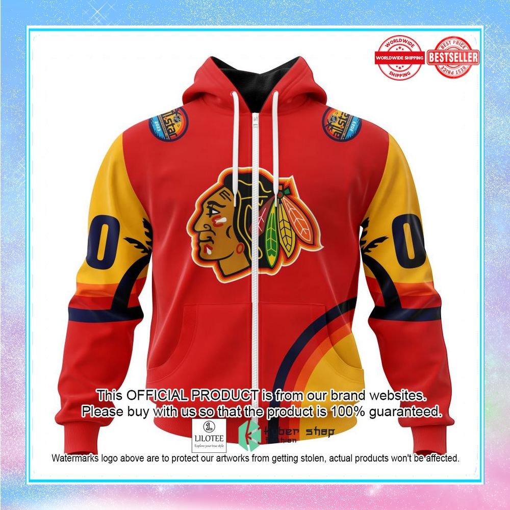personalized nhl chicago blackhawks special all star game design with florida sunset shirt hoodie 2 847