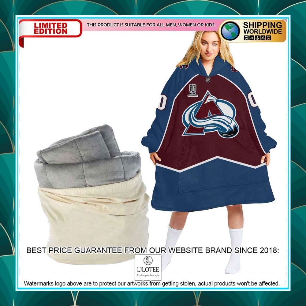 personalized nhl colorado avalanche logo oodie blanket hoodie 1 312