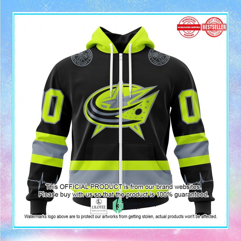 personalized nhl columbus blue jackets firefighter uniforms shirt hoodie 2 486