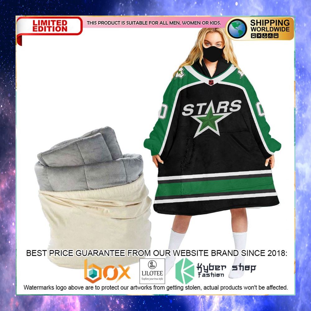 personalized nhl dallas stars reverse retro oodie blanket hoodie 1 131