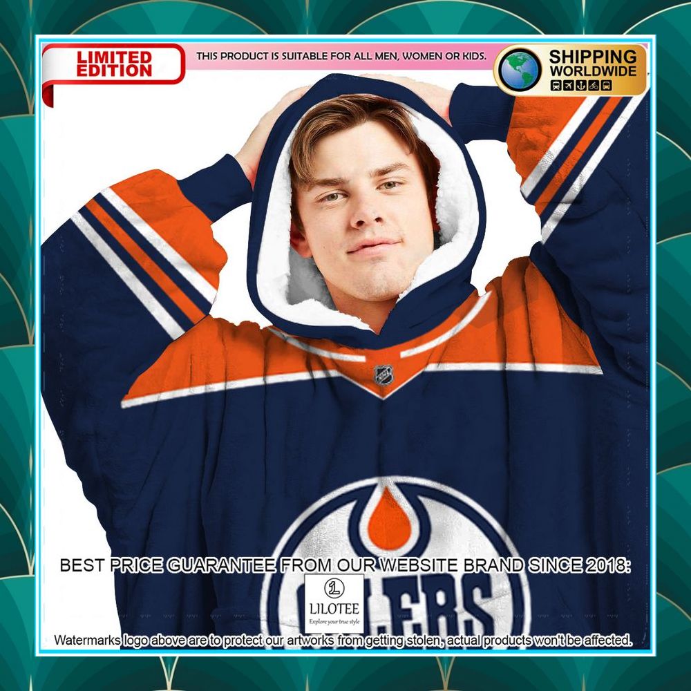 Personalized NHL Edmonton Oilers blue Oodie Blanket Hoodie - LIMITED EDITION 4 personalized nhl edmonton oilers blue oodie blanket hoodie 4 329