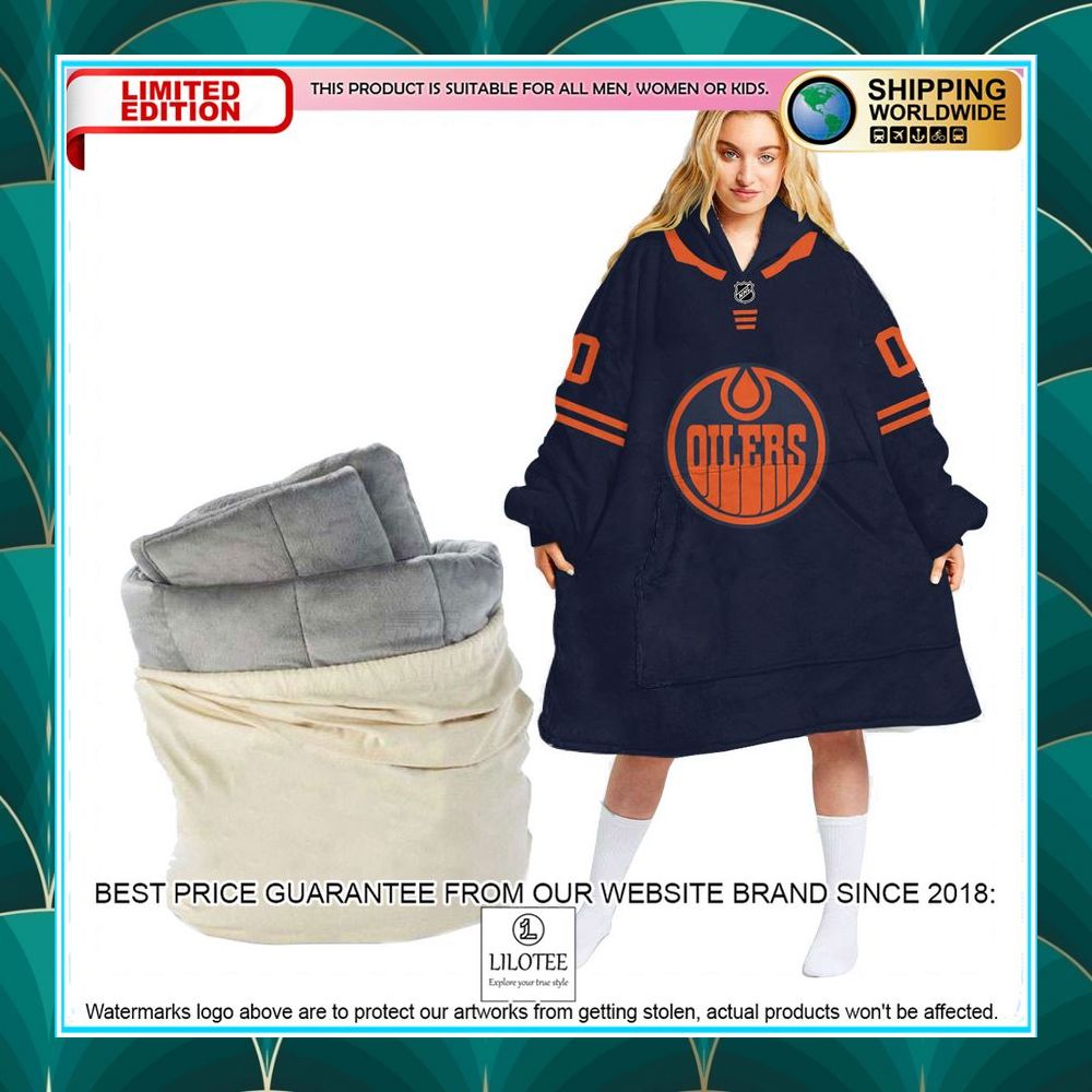 personalized nhl edmonton oilers logo oodie blanket hoodie 1 602