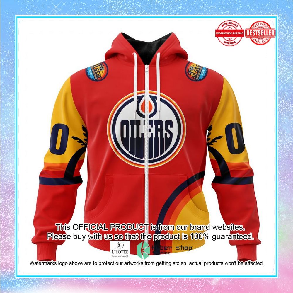 personalized nhl edmonton oilers special all star game design with florida sunset shirt hoodie 2 174
