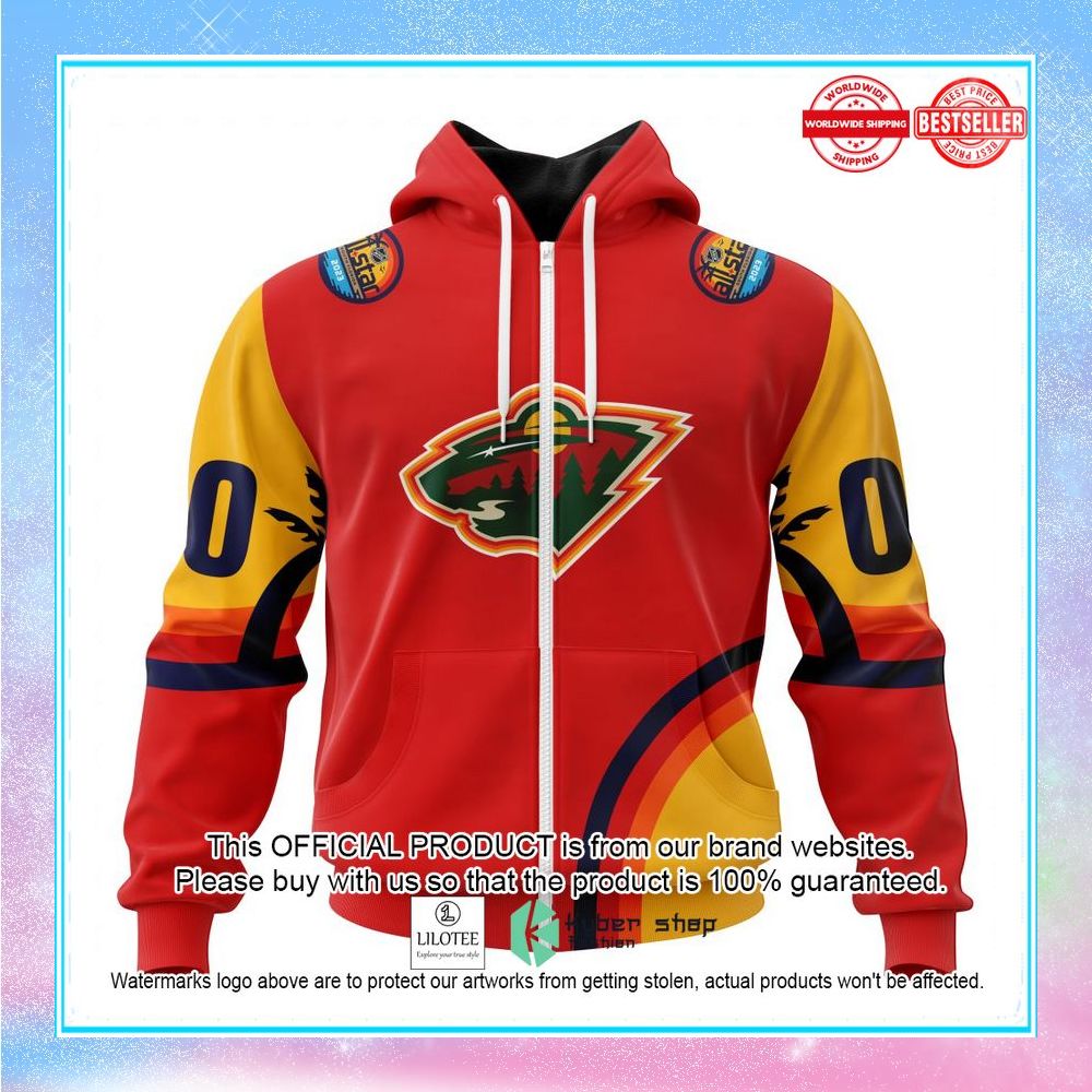 personalized nhl minnesota wild special all star game design with florida sunset shirt hoodie 2 606