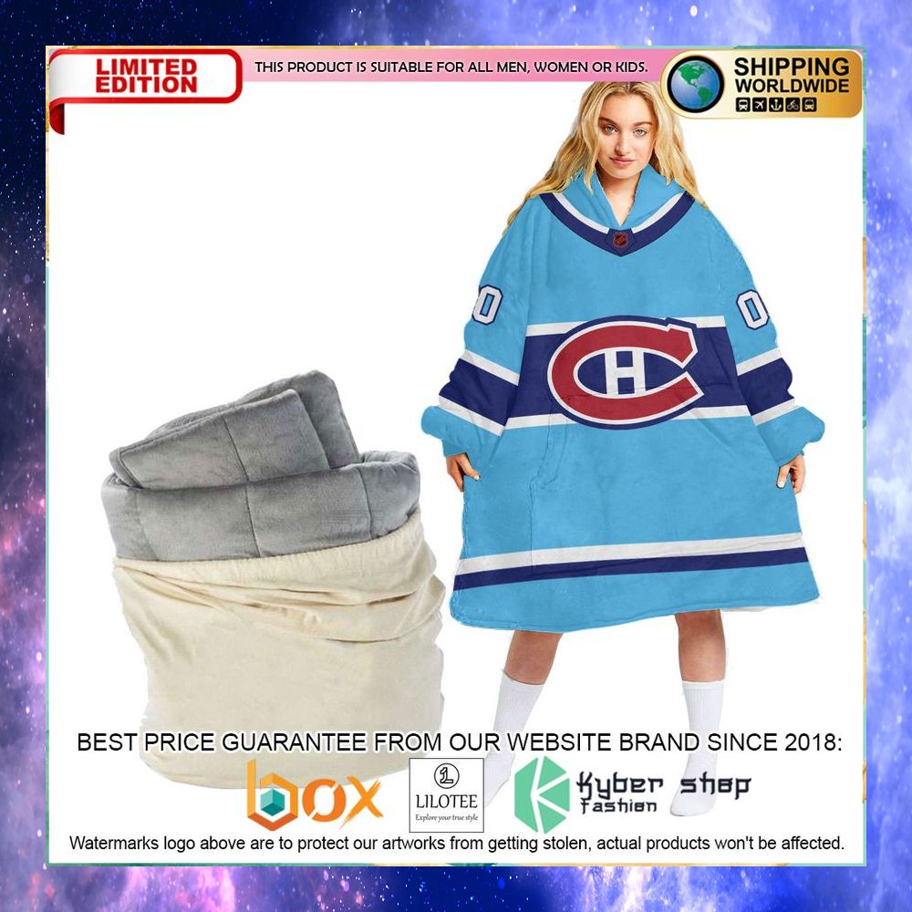 personalized nhl montreal canadiens reverse retro oodie blanket hoodie 1 187