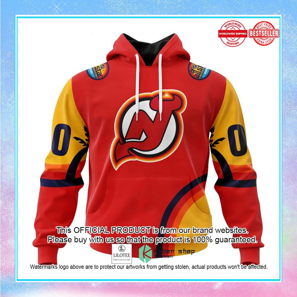personalized nhl new jersey devils special all star game design with florida sunset shirt hoodie 1 277