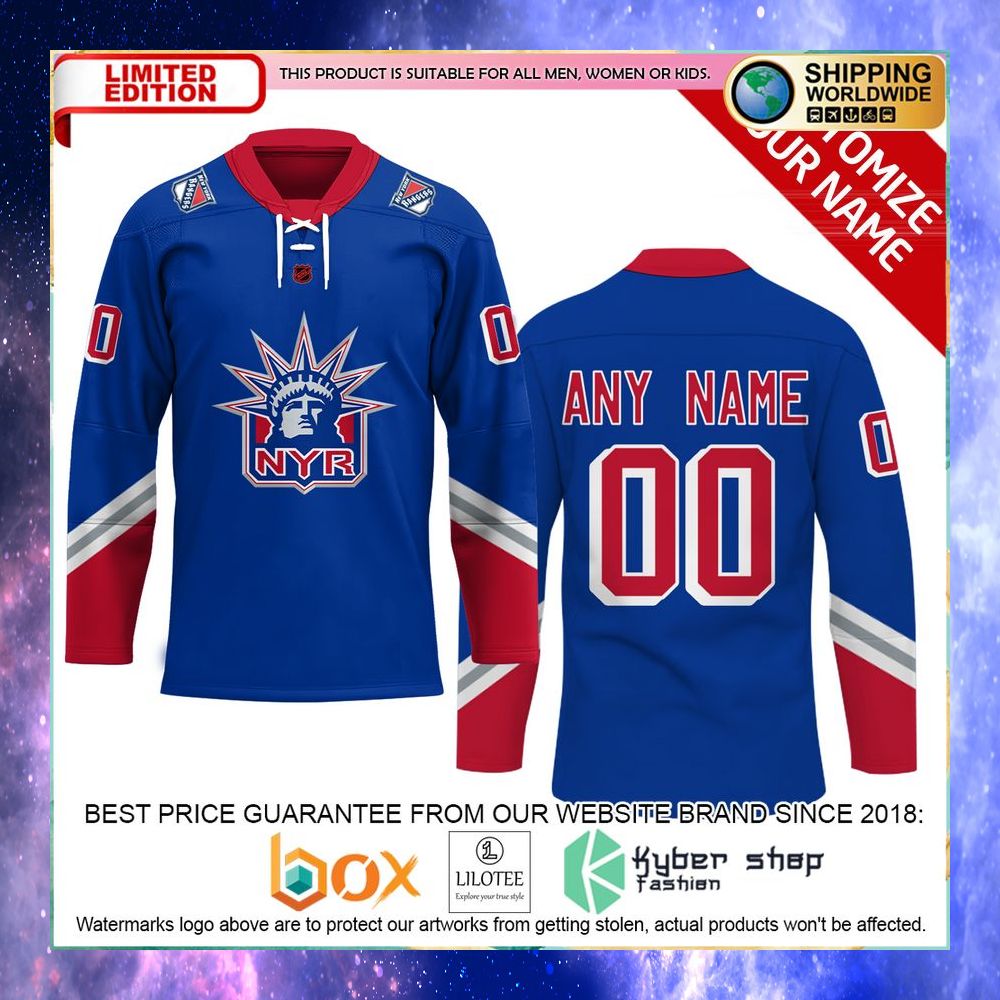 personalized nhl new york rangers reverse retro hockey jersey 1 985