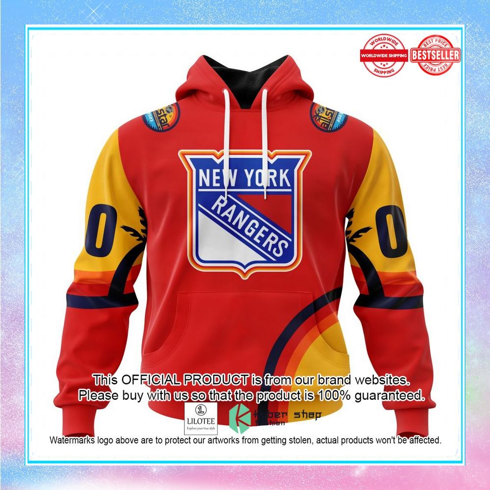 personalized nhl new york rangers special all star game design with florida sunset shirt hoodie 1 158