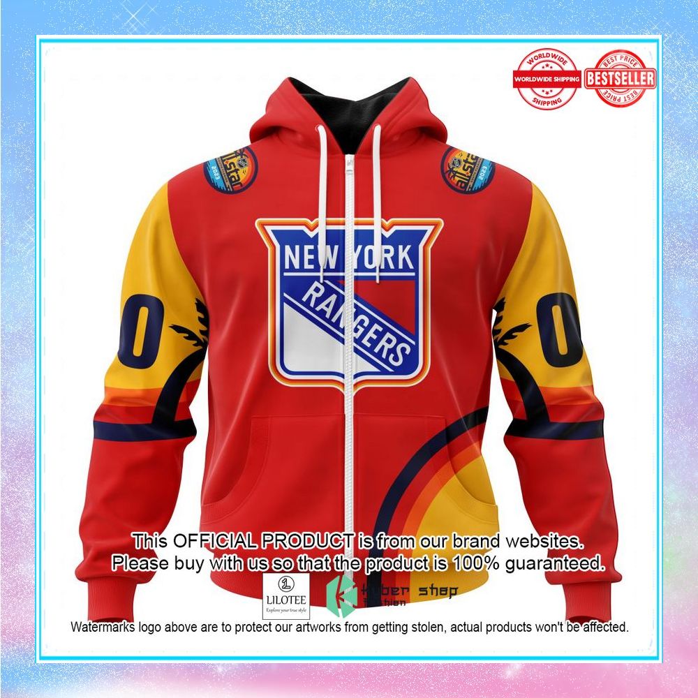 personalized nhl new york rangers special all star game design with florida sunset shirt hoodie 2 313