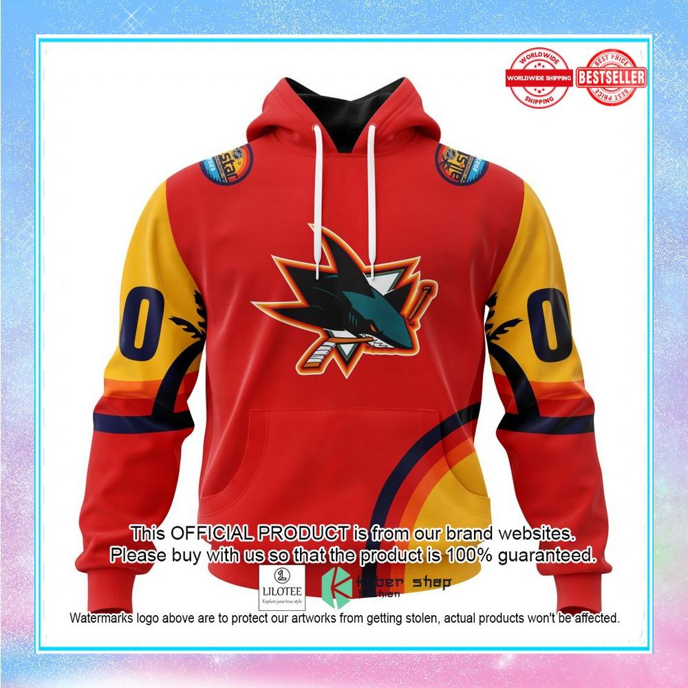 personalized nhl san jose sharks special all star game design with florida sunset shirt hoodie 1 491