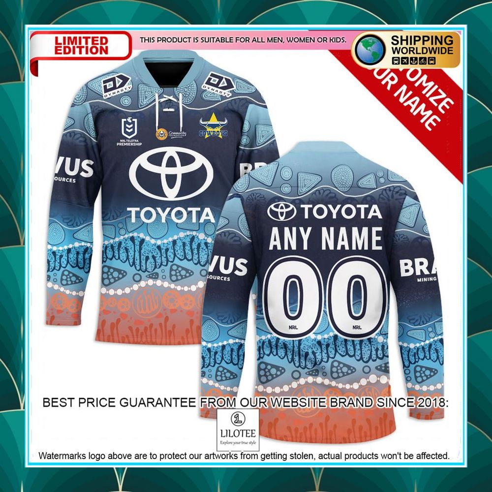 personalized north queensland cowboys hockey jersey 1 476