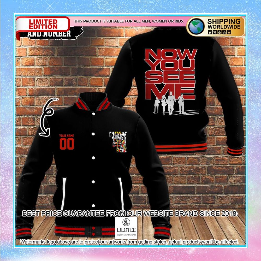 personalized now you see me baseball jacket 1 113