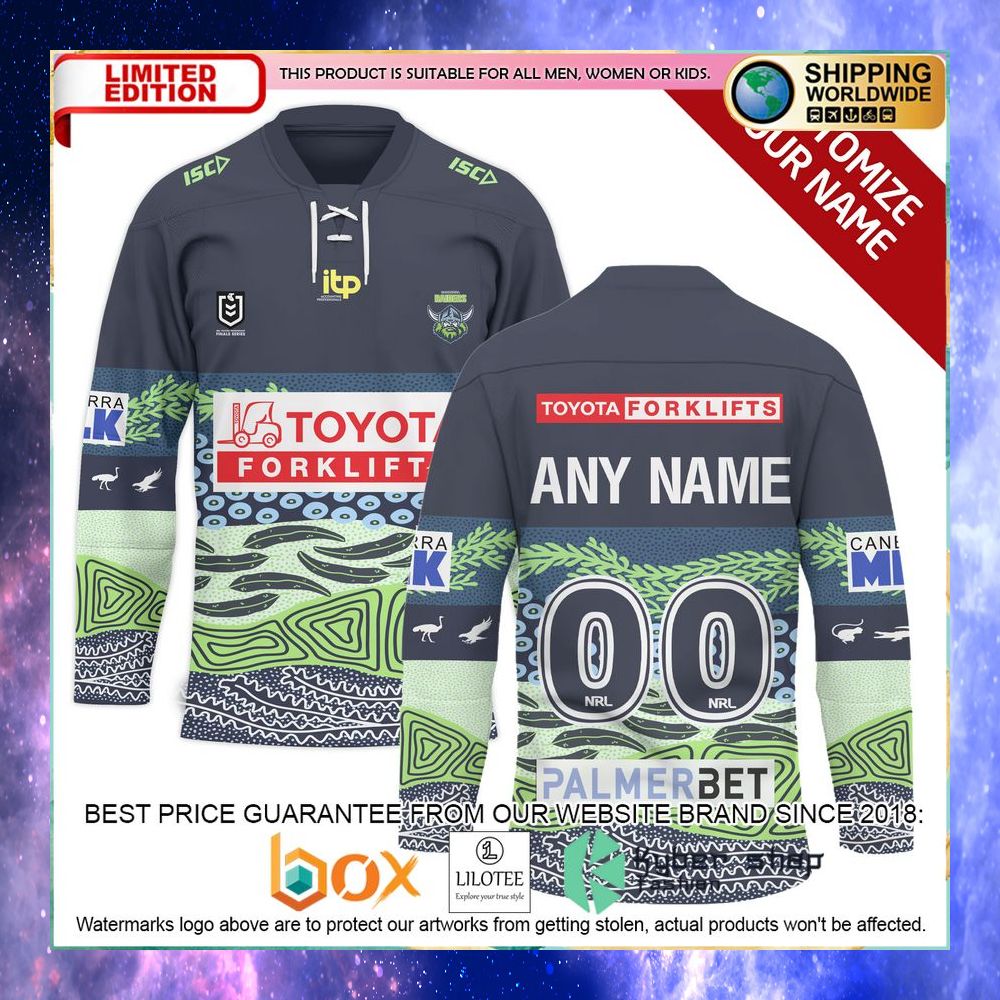 personalized nrl canberra raiders indigenous hockey jersey 1 186