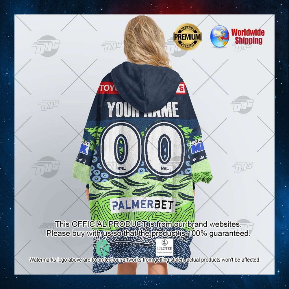 personalized nrl canberra raiders indigenous toyota forklifts hoodie blanket 3 731