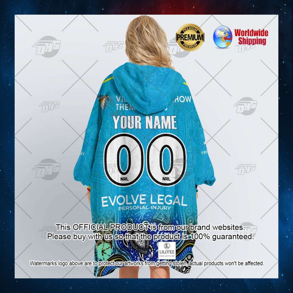 personalized nrl gold coast titans indigenous mypaynow hoodie blanket 3 820