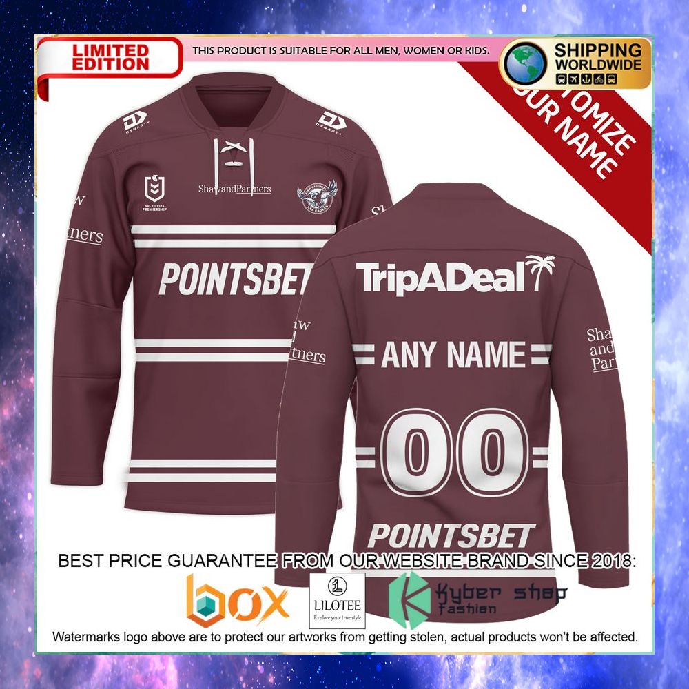 personalized nrl manly warringah sea eagles hockey jersey 1 58