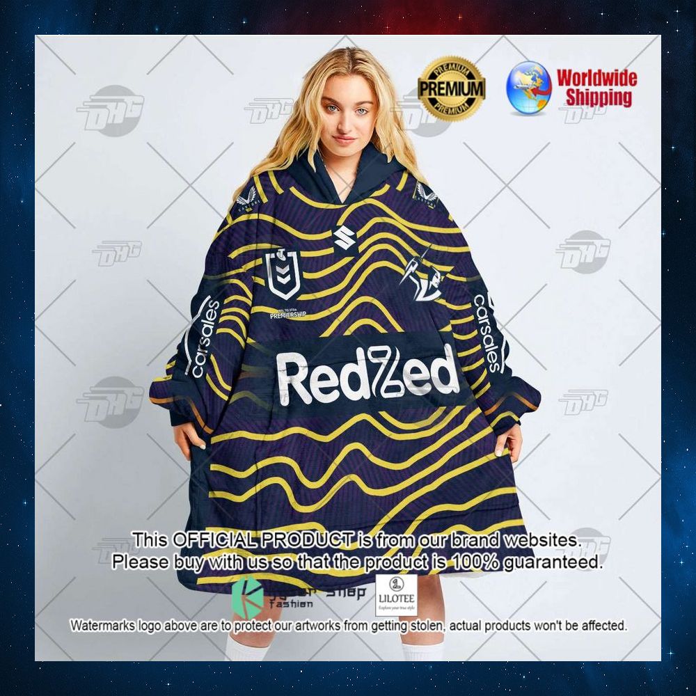 personalized nrl melbourne storm indigenous redzed hoodie blanket 2 591