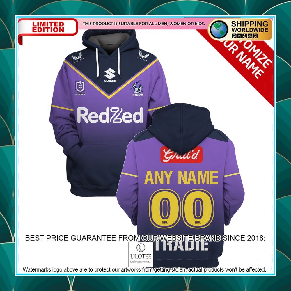 personalized nrl melbourne storm purple shirt hoodie 1 102