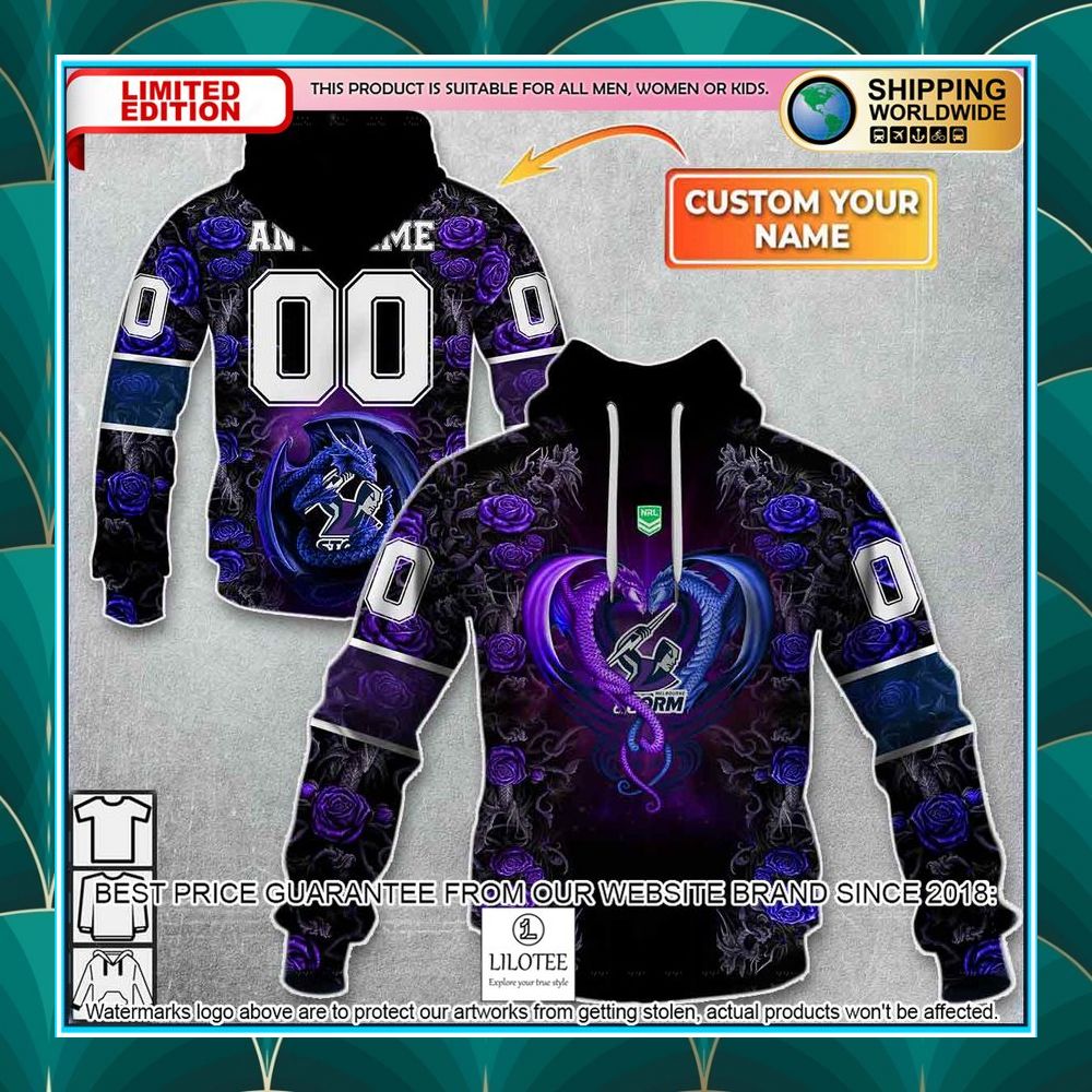 personalized nrl melbourne storm rose dragon shirt hoodie 1 882
