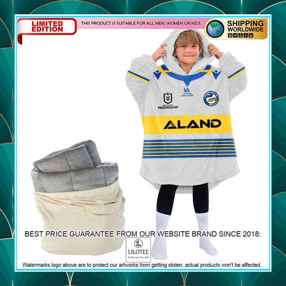 Personalized NRL Parramatta Eels Aland Oodie Blanket Hoodie - LIMITED EDITION 5 personalized nrl parramatta eels aland oodie blanket hoodie 5 83