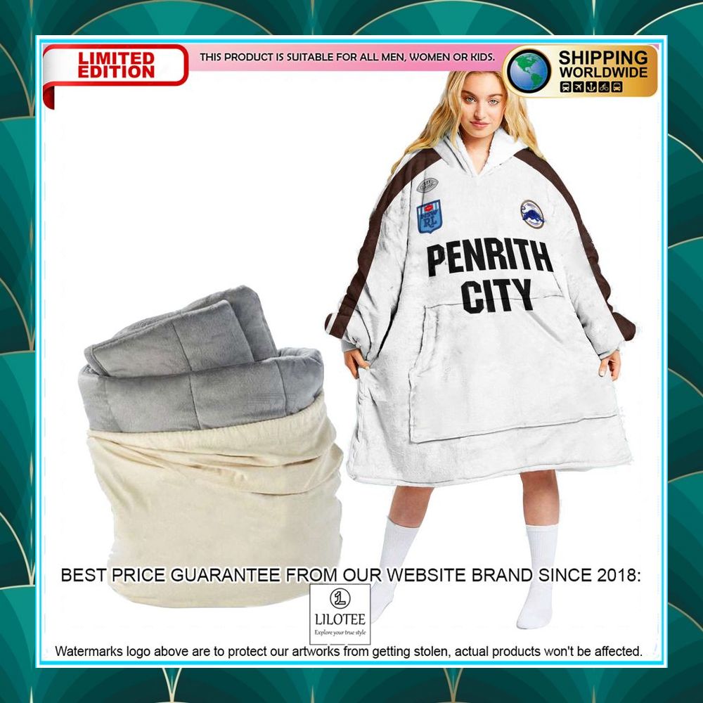 personalized nrl penrith panthers penrith city oodie blanket hoodie 1 828