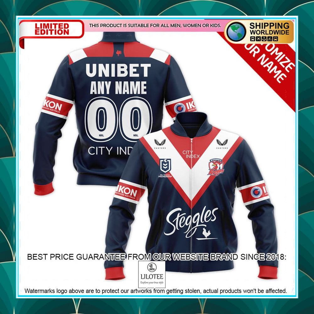 personalized nrl sydney roosters bomber jacket 1 494
