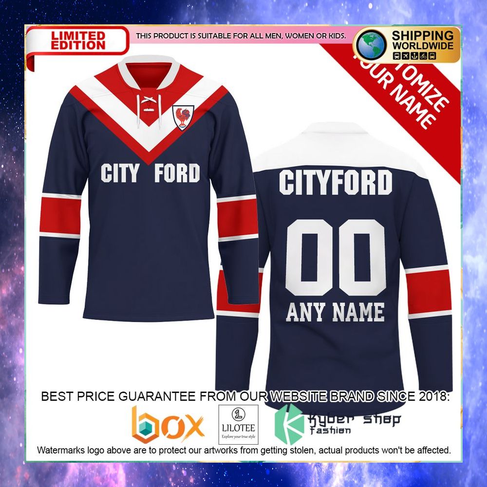 personalized nrl sydney roosters team hockey jersey 1 98